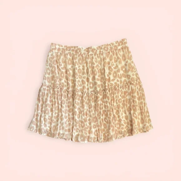 Sanctuary Beige Leopard-Print Tiered Mini Skirt, size M, NWT - Picture 2 of 5
